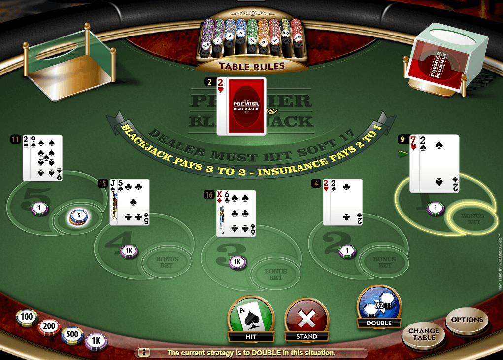 Multi Hand Premier Bonus Blackjack